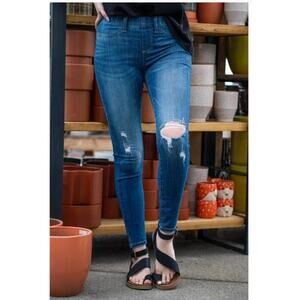 Judy Blue Jeans‎ Womens 7/28 Blue Catonsville Mid Rise Skinny Jegging Distressed